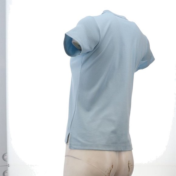 NWT LANDS' END UNIFORM GIRL'S SHORT SLEEVE INTERLOCK POLO SHIRT CHAMBRAY S (7-8) - Picture 4 of 9